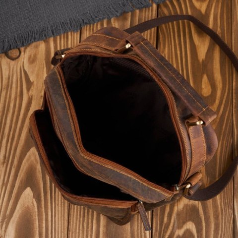 Torba męska skórzana vintage brązowa listonoszka męska Paolo Peruzzi T-127-HBR Torba męska skórzana vintage brązowa listonoszka męska Paolo Peruzzi T-127-HBR