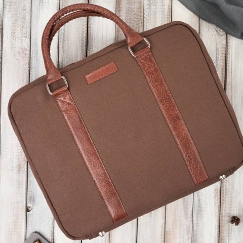 Torba męska na ramię lub do ręki wegańska do pracy na laptopa brązowa Paolo Peruzzi E-14-BR Torba męska na ramię lub do ręki wegańska do pracy na laptopa brązowa Paolo Peruzzi E-14-BR