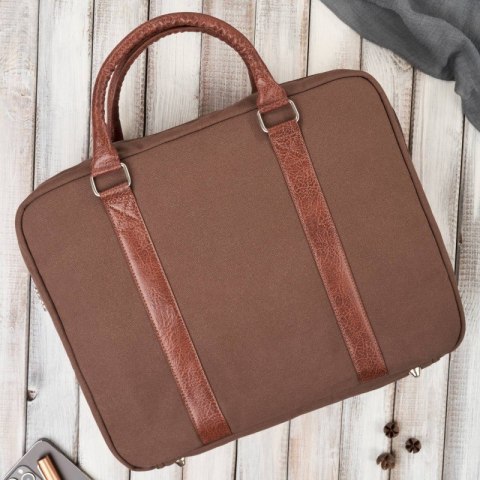 Torba męska na ramię lub do ręki wegańska do pracy na laptopa brązowa Paolo Peruzzi E-14-BR Torba męska na ramię lub do ręki wegańska do pracy na laptopa brązowa Paolo Peruzzi E-14-BR