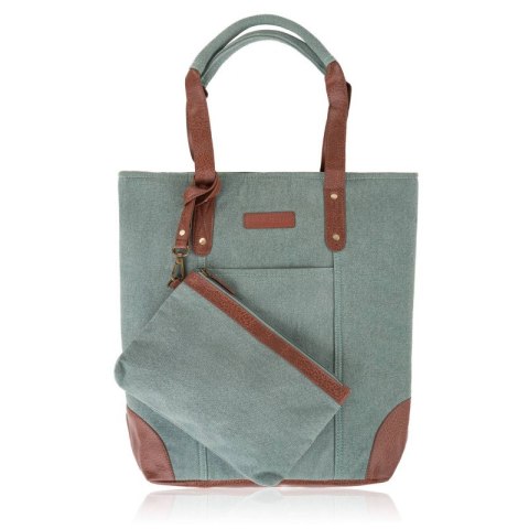 Torebka damska shopper duża na ramię z dodatkową kosmetyczką wegańska Paolo Peruzzi E-23-BU Torebka damska shopper duża na ramię z dodatkową kosmetyczką wegańska Paolo Peruzzi E-23-BU