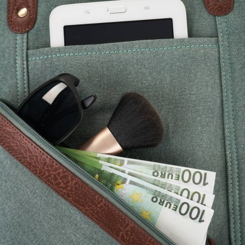 Torebka damska shopper duża na ramię z dodatkową kosmetyczką wegańska Paolo Peruzzi E-23-BU Torebka damska shopper duża na ramię z dodatkową kosmetyczką wegańska Paolo Peruzzi E-23-BU
