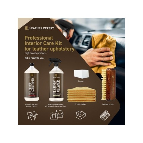 Leather Expert Interior Care Kit 2x1000ml - zestaw do czyszczenia i pielęgnacji skóry LE-18-I21000 Leather Expert Interior Care Kit 2x1000ml - zestaw do czyszczenia i pielęgnacji skóry LE-18-I21000