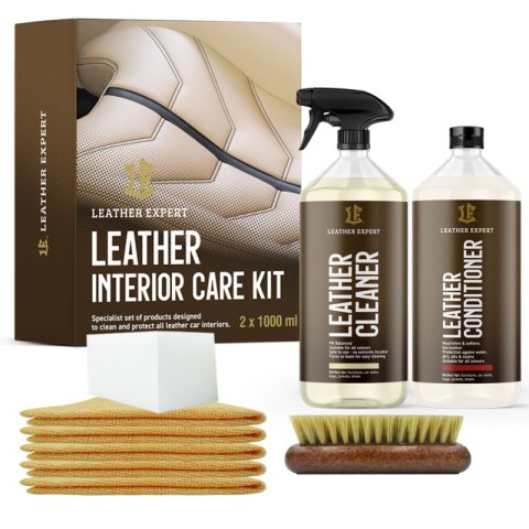 Leather Expert Interior Care Kit 2x1000ml - zestaw do czyszczenia i pielęgnacji skóry LE-18-I21000 Leather Expert Interior Care Kit 2x1000ml - zestaw do czyszczenia i pielęgnacji skóry LE-18-I21000