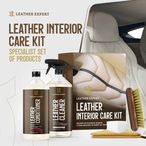 Leather Expert Interior Care Kit 2x1000ml - zestaw do czyszczenia i pielęgnacji skóry LE-18-I21000 Leather Expert Interior Care Kit 2x1000ml - zestaw do czyszczenia i pielęgnacji skóry LE-18-I21000
