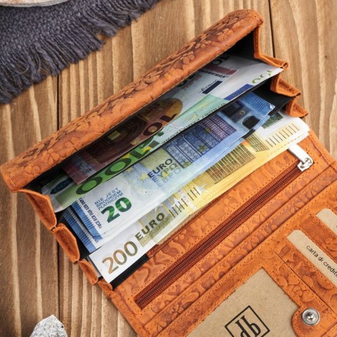 Portfel damski skórzany w kwiaty vintage duży pomarańczowy RFID Paolo Peruzzi T-111-HOR Portfel damski skórzany w kwiaty vintage duży pomarańczowy RFID Paolo Peruzzi T-111-HOR
