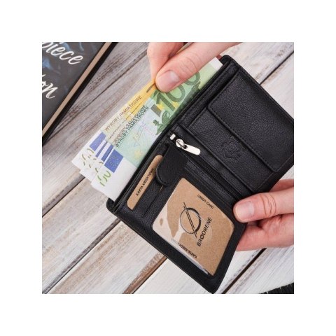 Portfel męski skórzany klasyczny czarny RFID Brodrene G-106MN/BL Portfel męski skórzany klasyczny czarny RFID Brodrene G-106MN/BL
