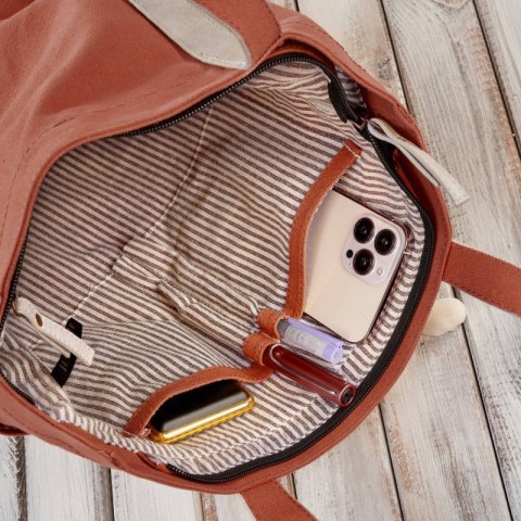 Torba damska na ramię shopper duża wegańska materiałowa pojemna pomarańczowa Paolo Peruzzi E-17-RU Torba damska na ramię shopper duża wegańska materiałowa pojemna pomarańczowa Paolo Peruzzi E-17-RU