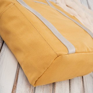 Torba damska na ramię shopper duża wegańska materiałowa pojemna żółta Paolo Peruzzi E-17-YL