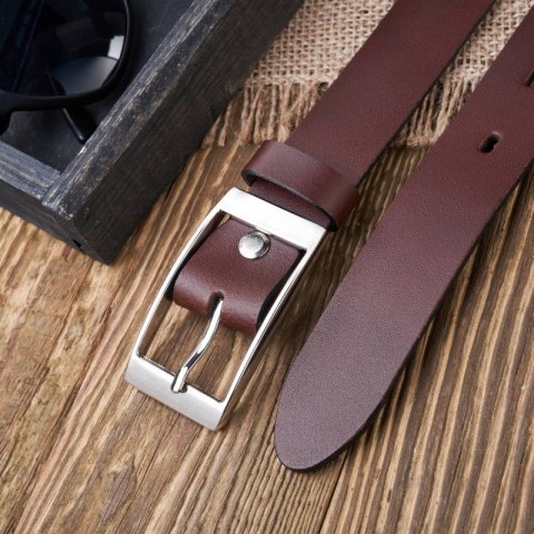 Pasek damski skórzany brązowy 110 cm ze srebrną klamrą Paolo Peruzzi PG-02-BRS-110 Pasek damski skórzany brązowy 110 cm ze srebrną klamrą Paolo Peruzzi PG-02-BRS-110