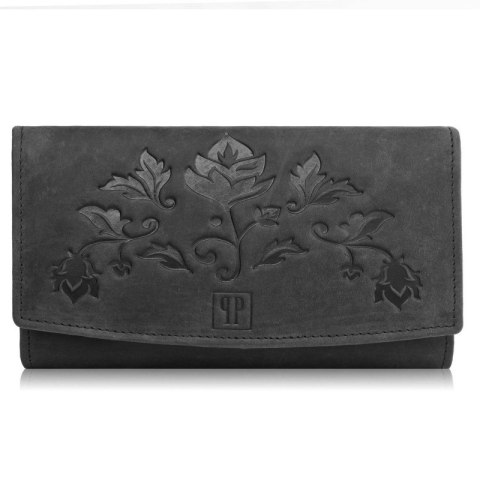 Zestaw prezentowy portfel damski skórzany vintage i brelok do kluczy czarny Paolo Peruzzi ZUP-104-BL Zestaw prezentowy portfel damski skórzany vintage i brelok do kluczy czarny Paolo Peruzzi ZUP-104-BL