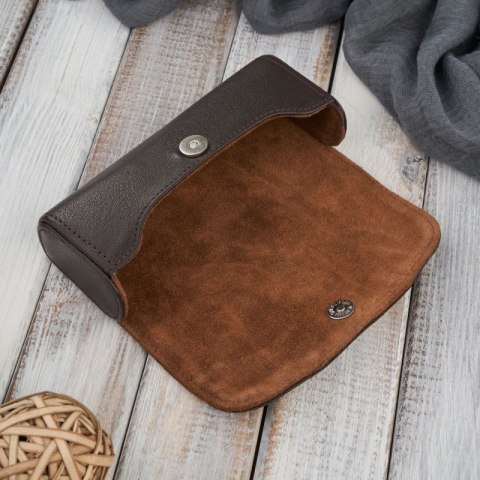 Etui na okulary piórnik pokrowiec skórzany Paolo Peruzzi T-83-BR Etui na okulary piórnik pokrowiec skórzany Paolo Peruzzi T-83-BR