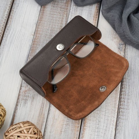 Etui na okulary piórnik pokrowiec skórzany Paolo Peruzzi T-83-BR Etui na okulary piórnik pokrowiec skórzany Paolo Peruzzi T-83-BR