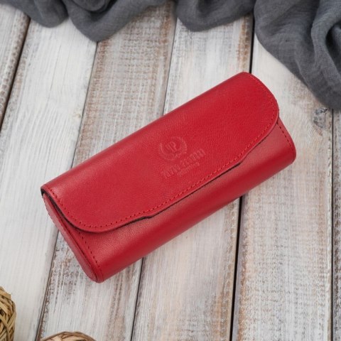 Etui na okulary piórnik pokrowiec skórzany Paolo Peruzzi T-83-RD Etui na okulary piórnik pokrowiec skórzany Paolo Peruzzi T-83-RD
