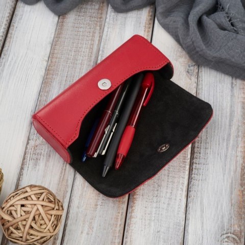 Etui na okulary piórnik pokrowiec skórzany Paolo Peruzzi T-83-RD Etui na okulary piórnik pokrowiec skórzany Paolo Peruzzi T-83-RD