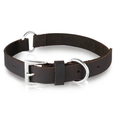Obroża dla psa ze skóry naturalnej brązowa rozmiar L/XL Petsome 20P02L