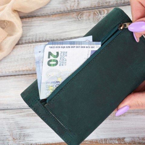 Portfel damski skórzany vintage RFID Brodrene G-32-HGR