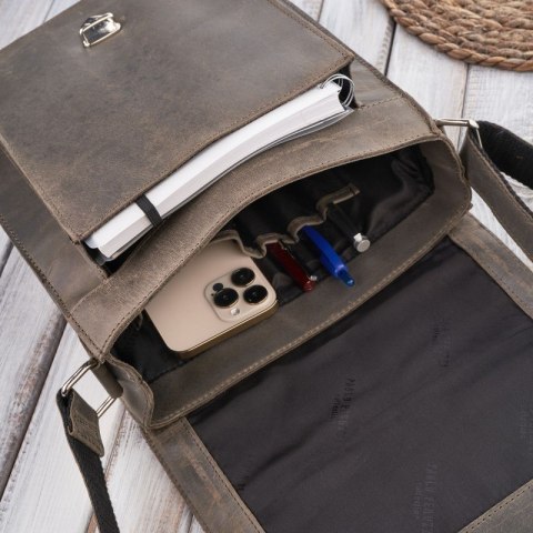Torba męska na ramię skórzana vintage Paolo Peruzzi T-91-GRE Torba męska na ramię skórzana vintage Paolo Peruzzi T-91-GRE