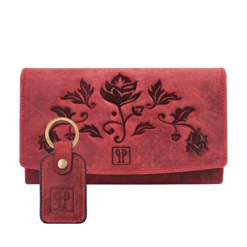 Zestaw prezentowy portfel damski skórzany vintage i brelok do kluczy czerwony Paolo Peruzzi ZUP-104-RD Zestaw prezentowy portfel damski skórzany vintage i brelok do kluczy czerwony Paolo Peruzzi ZUP-104-RD