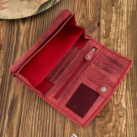 Zestaw prezentowy portfel damski skórzany vintage i brelok do kluczy czerwony Paolo Peruzzi ZUP-104-RD Zestaw prezentowy portfel damski skórzany vintage i brelok do kluczy czerwony Paolo Peruzzi ZUP-104-RD