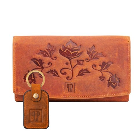 Zestaw prezentowy portfel damski skórzany vintage i brelok do kluczy pomarańczowy Paolo Peruzzi ZUP-104-OR Zestaw prezentowy portfel damski skórzany vintage i brelok do kluczy pomarańczowy Paolo Peruzzi ZUP-104-OR