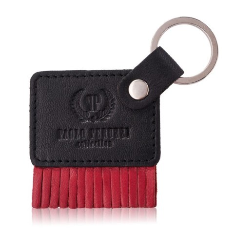 Brelok do kluczy czerwony skóra naturalna Paolo Peruzzi T-88 BL/RD Brelok do kluczy czerwony skóra naturalna Paolo Peruzzi T-88 BL/RD