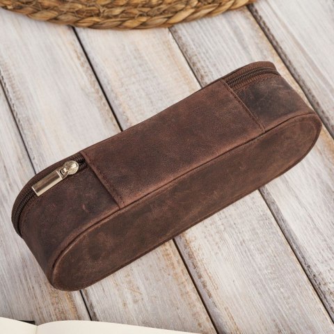 Skórzane etui na okulary piórnik brązowy vintage Paolo Peruzzi T-82-HBR Skórzane etui na okulary piórnik brązowy vintage Paolo Peruzzi T-82-HBR