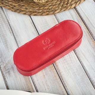 Skórzane etui na okulary piórnik czerwony Paolo Peruzzi T-82-RD