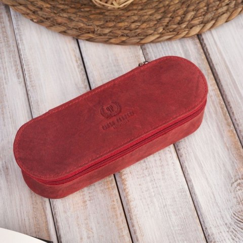 Skórzane etui na okulary piórnik czerwony vintage Paolo Peruzzi T-82-HR Skórzane etui na okulary piórnik czerwony vintage Paolo Peruzzi T-82-HR
