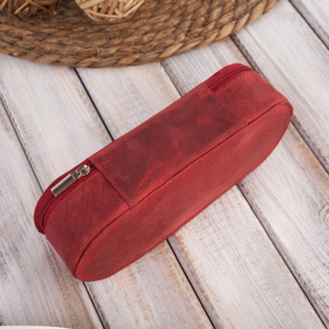 Skórzane etui na okulary piórnik czerwony vintage Paolo Peruzzi T-82-HR Skórzane etui na okulary piórnik czerwony vintage Paolo Peruzzi T-82-HR