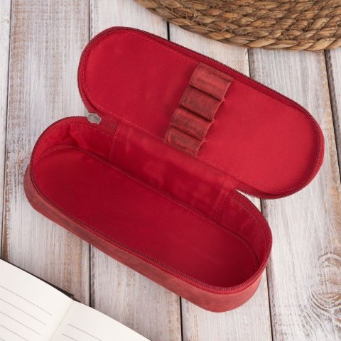 Skórzane etui na okulary piórnik czerwony vintage Paolo Peruzzi T-82-HR Skórzane etui na okulary piórnik czerwony vintage Paolo Peruzzi T-82-HR
