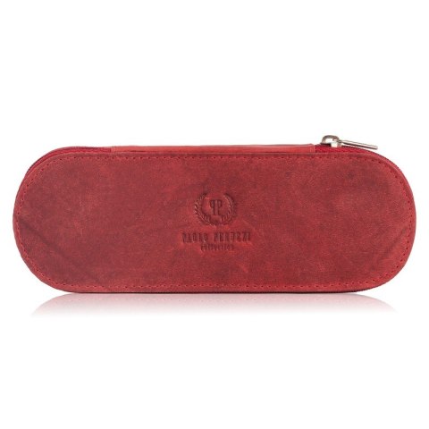 Skórzane etui na okulary piórnik czerwony vintage Paolo Peruzzi T-82-HR Skórzane etui na okulary piórnik czerwony vintage Paolo Peruzzi T-82-HR