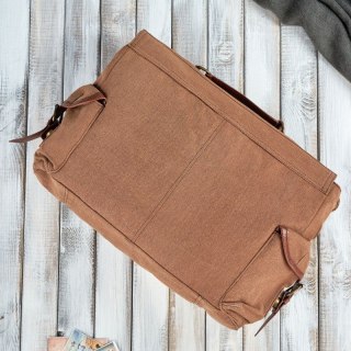 Torba męska na laptopa brązowa A4 na ramię do ręki Paolo Peruzzi E-01-BR
