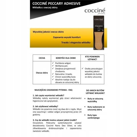 R.41-42 - Samoprzylepne cienkie wkładki do butów skórzane Coccine