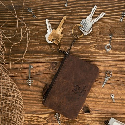 Brązowe skórzane etui na klucze vintage Paolo Peruzzi T-51-BR Brązowe skórzane etui na klucze vintage Paolo Peruzzi T-51-BR