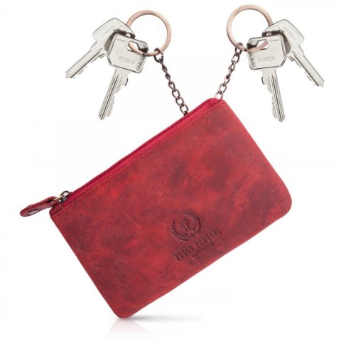 Czerwone skórzane etui na klucze vintage Paolo Peruzzi T-51-RD Czerwone skórzane etui na klucze vintage Paolo Peruzzi T-51-RD