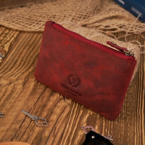 Czerwone skórzane etui na klucze vintage Paolo Peruzzi T-51-RD Czerwone skórzane etui na klucze vintage Paolo Peruzzi T-51-RD