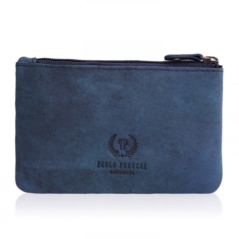 Granatowe skórzane etui na klucze vintage Paolo Peruzzi T-51-DB Granatowe skórzane etui na klucze vintage Paolo Peruzzi T-51-DB