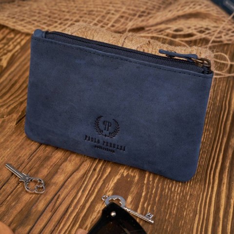 Granatowe skórzane etui na klucze vintage Paolo Peruzzi T-51-DB Granatowe skórzane etui na klucze vintage Paolo Peruzzi T-51-DB