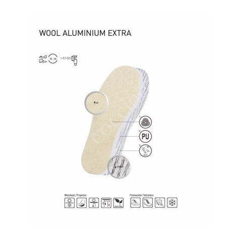 R.46 - Wkładki termoizolacyjne wełna na aluminium extra Coccine R.46 - Wkładki termoizolacyjne wełna na aluminium extra Coccine