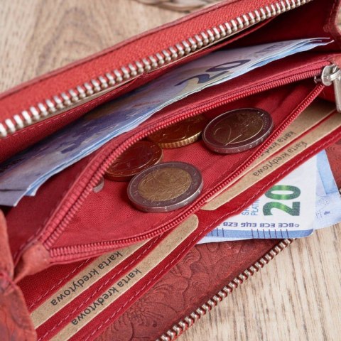 Zestaw prezentowy dla niej portfel damski skórzany T-08-RD i etui T-51-RD Zestaw prezentowy dla niej portfel damski skórzany T-08-RD i etui T-51-RD