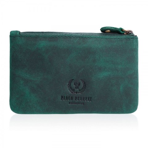 Zielone skórzane etui na klucze vintage Paolo Peruzzi T-51-GR Zielone skórzane etui na klucze vintage Paolo Peruzzi T-51-GR