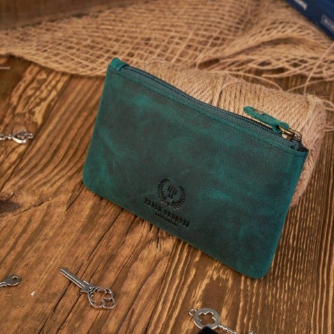 Zielone skórzane etui na klucze vintage Paolo Peruzzi T-51-GR Zielone skórzane etui na klucze vintage Paolo Peruzzi T-51-GR