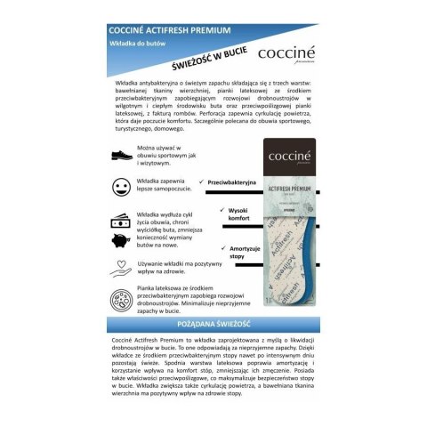 R.42 - Wkładki odświeżające do obuwia Actifresh Premium Coccine R.42 - Wkładki odświeżające do obuwia Actifresh Premium Coccine