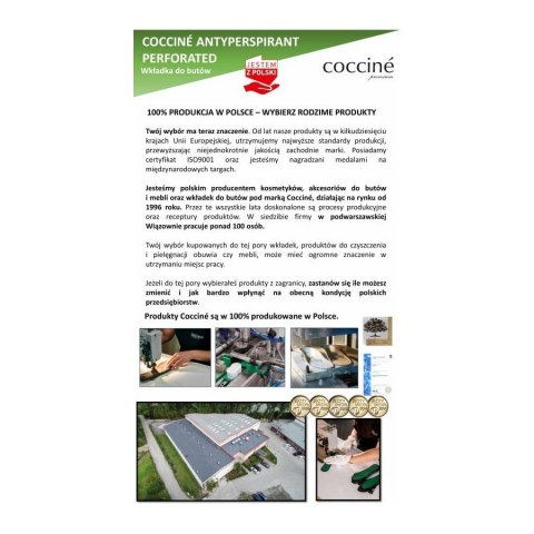 R.46 - Wkładki do butów przeciwpotliwe perforowane Coccine R.46 - Wkładki do butów przeciwpotliwe perforowane Coccine