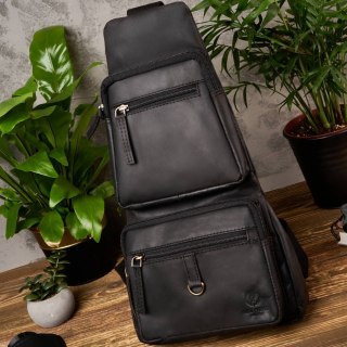Skórzany młodzieżowy plecak vintage Paolo Peruzzi T-38-BL