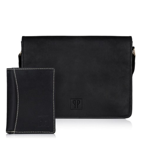 Zestaw upominkowy dla niego ZUP-29-BL: torba T-06-BL portfel T-13-BL