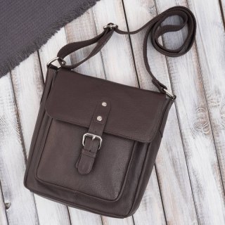 Listonoszka męska na ramię vintage retro ze skóry naturalnej brązowa Paolo Peruzzi E-32-BR