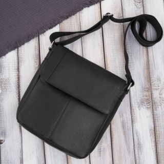 Listonoszka męska na ramię vintage retro ze skóry naturalnej czarna Paolo Peruzzi E-31-BL