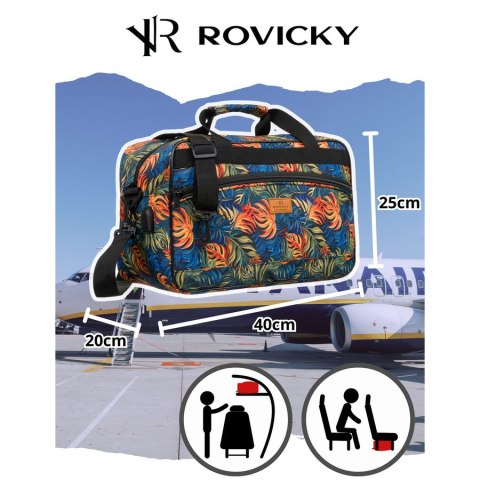 Wielokolorowa, lekka torba podróżna z wytrzymałego poliestru - Rovicky Wielokolorowa, lekka torba podróżna z wytrzymałego poliestru - Rovicky