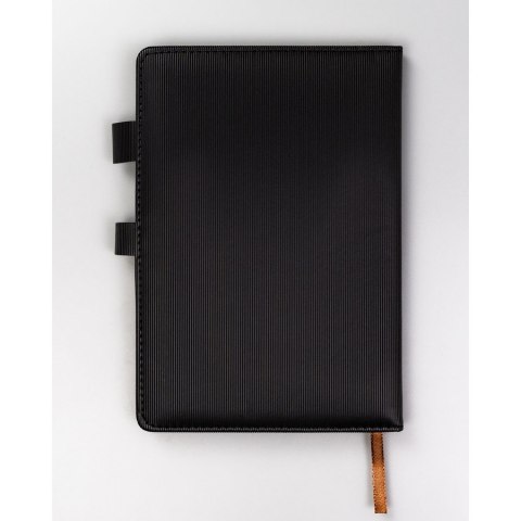 Zestaw prezentowy: czarny, elegancki notes A5 w linie i długopis z czarnym wkładem - Peterson
